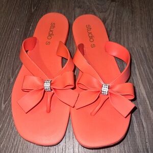 Size 6 backless sandals from studio s in a pink/coral color